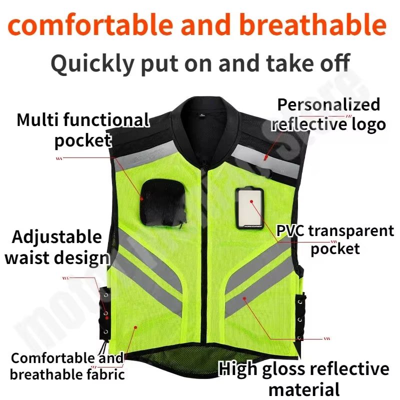 CHALECO MOTO ALTA VISIBILIDAD-LIGERO Y TRANSPIRABLE 