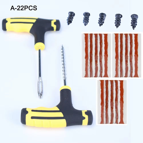 KIT REPARA PINCHAZOS TUBELESS 22 PIEZAS PARA MOTO Y COCHE
