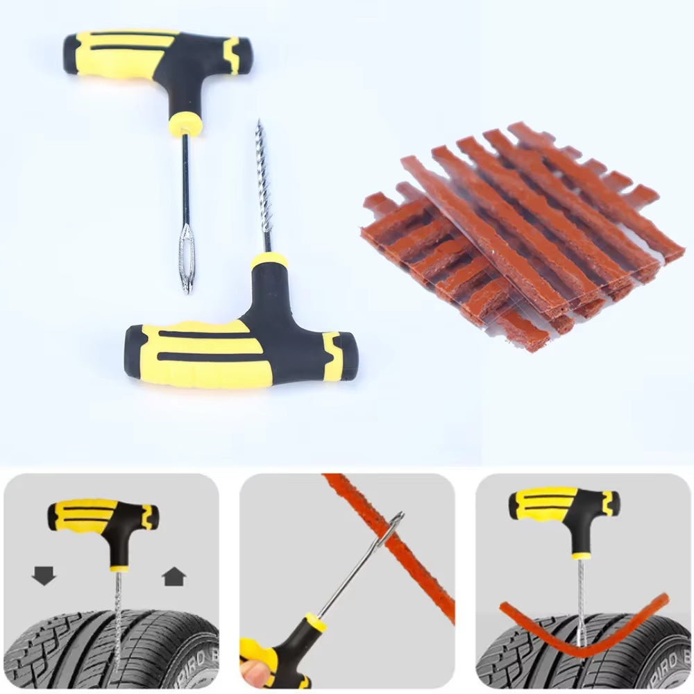 KIT REPARA PINCHAZOS TUBELESS 22 PIEZAS PARA MOTO Y COCHE