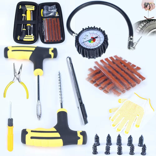 KIT REPARA PINCHAZOS TUBELESS 22 PIEZAS PARA MOTO Y COCHE