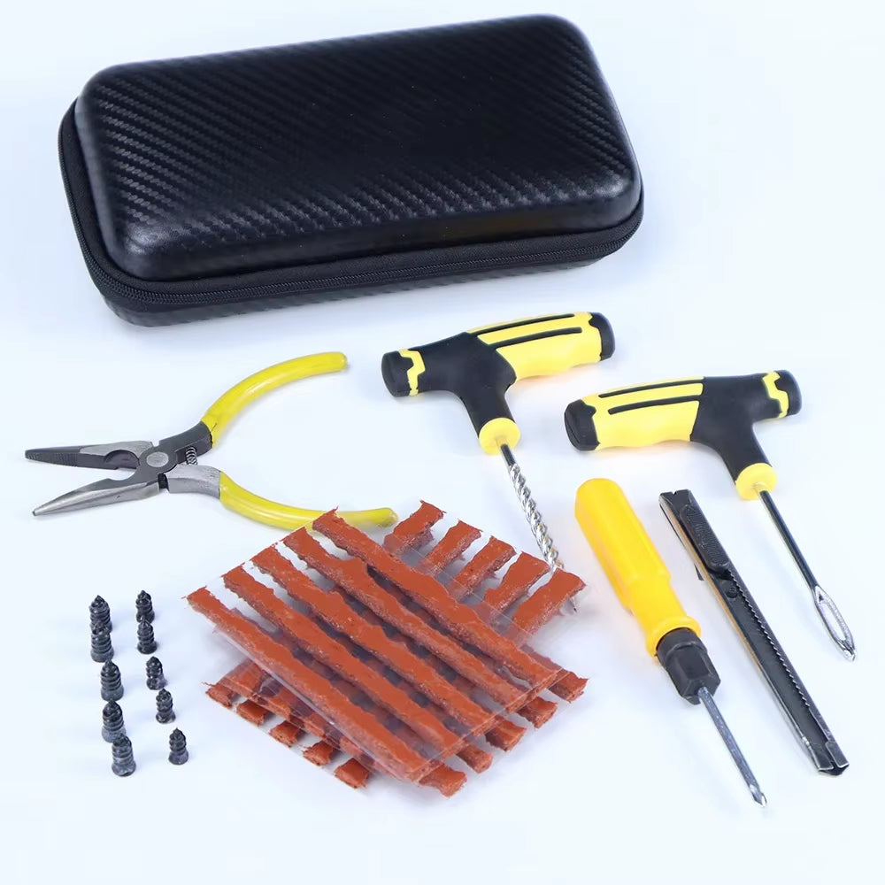 KIT REPARA PINCHAZOS TUBELESS 22 PIEZAS PARA MOTO Y COCHE